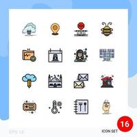 Stock Vector Icon Pack of 16 Line Signs and Symbols for occupy military marker conflict pointer Editable Creative Vector Design Elements