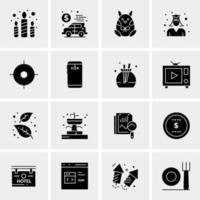 16 iconos de negocios universales vector ilustración de icono creativo para usar en proyectos relacionados con la web y dispositivos móviles