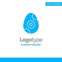 Egg Easter Flower Blue Solid Logo Template Place for Tagline vector