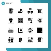 16 Creative Icons Modern Signs and Symbols of house placeholder backup measuring cooking Editable Vector Design Elements