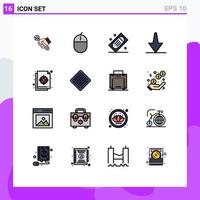 16 Creative Icons Modern Signs and Symbols of down arrow hardware tickets movie tickets Editable Creative Vector Design Elements