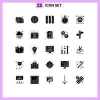 25 Creative Icons Modern Signs and Symbols of shapes watch event timer pocket watch Editable Vector Design Elements