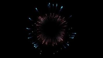 animazione di colorato sferico fuochi d'artificio su un' nero sfondo video