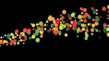 movimientos de partículas grandes redondas multicolores sobre un fondo negro video