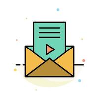 Mail Message Sms Video Player Abstract Flat Color Icon Template vector