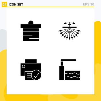 Set of 4 Modern UI Icons Symbols Signs for deposit computers money site devices Editable Vector Design Elements