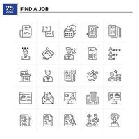 25 Find A Job icon set vector background