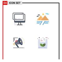 Stock Vector Icon Pack of 4 Line Signs and Symbols for computer atoumation imac cloud digital Editable Vector Design Elements