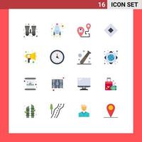 16 User Interface Flat Color Pack of modern Signs and Symbols of audio symbolism delivery soap shipping Editable Pack of Creative Vector Design Elements