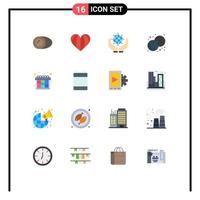 Universal Icon Symbols Group of 16 Modern Flat Colors of iteration fruit globe cranberry earth Editable Pack of Creative Vector Design Elements