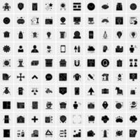 Set of 100 Business Solid Glyph icons vector
