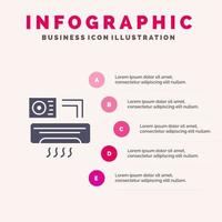 Air Aircondition Ac Room Infographics Presentation Template 5 Steps Presentation vector