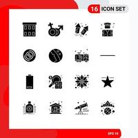 Modern Set of 16 Solid Glyphs Pictograph of security people male business wedding Editable Vector Design Elements