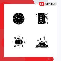 User Interface Pack of Basic Solid Glyphs of time network cash shopping gold Editable Vector Design Elements