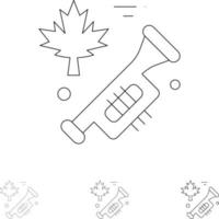 Canada Speaker Laud Bold and thin black line icon set vector