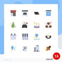 Modern Set of 16 Flat Colors and symbols such as application programmer interface api online bricks wall Editable Pack of Creative Vector Design Elements