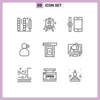 9 Creative Icons Modern Signs and Symbols of door rainy connect medical work Editable Vector Design Elements