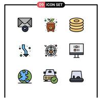9 iconos creativos, signos y símbolos modernos de negocios, flechas de dirección de bebida, elementos de diseño vectorial editables vector