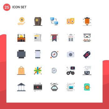 Set of 25 Commercial Flat Colors pack for development coding network specker love song Editable Vector Design Elements