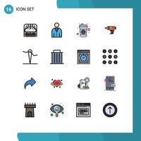 Set of 16 Modern UI Icons Symbols Signs for electronics machine user power drink Editable Creative Vector Design Elements