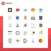 Modern Set of 25 Flat Colors Pictograph of interface worker bag like bag sun Editable Vector Design Elements