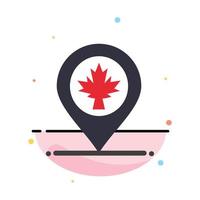 Map Location Canada Leaf Abstract Flat Color Icon Template vector