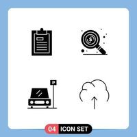 Group of Solid Glyphs Signs and Symbols for clipboard parking page money area Editable Vector Design Elements