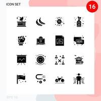 Stock Vector Icon Pack of 16 Line Signs and Symbols for spanner architect research labour hand party Editable Vector Design Elements