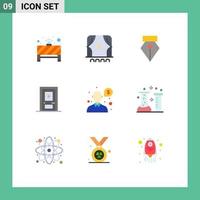 9 Thematic Vector Flat Colors and Editable Symbols of question help editor door build Editable Vector Design Elements