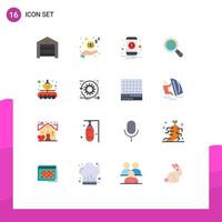 16 Universal Flat Color Signs Symbols of data transfer antenna notification magnifying glass ecommerce Editable Pack of Creative Vector Design Elements