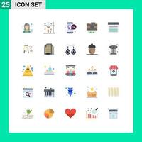 Universal Icon Symbols Group of 25 Modern Flat Colors of cam camera science experiment mobile love Editable Vector Design Elements