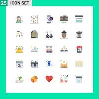 Universal Icon Symbols Group of 25 Modern Flat Colors of cam camera science experiment mobile love Editable Vector Design Elements