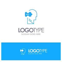 Logic Mind Problem Solving Blue Solid Logo with place for tagline vector