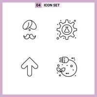 Line Pack of 4 Universal Symbols of hindu lab man turba tube Editable Vector Design Elements