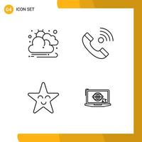 4 Creative Icons Modern Signs and Symbols of autumn face call incoming laptop Editable Vector Design Elements