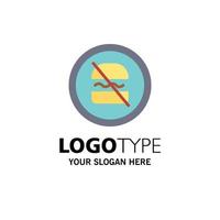 Ban Banned Diet Dieting Fast Business Logo Template Flat Color vector