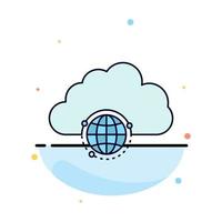 network city globe hub infrastructure Flat Color Icon Vector