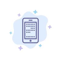 Mobile Education Cell Coding Blue Icon on Abstract Cloud Background vector