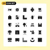 Solid Glyph Pack of 25 Universal Symbols of software computer install photo digital Editable Vector Design Elements