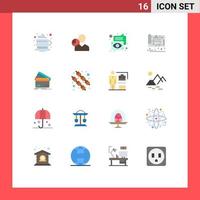 Set of 16 Modern UI Icons Symbols Signs for home speech manager eye chat Editable Pack of Creative Vector Design Elements