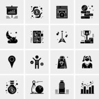 16 iconos de negocios universales vector ilustración de icono creativo para usar en proyectos relacionados con la web y dispositivos móviles