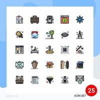 Universal Icon Symbols Group of 25 Modern Filled line Flat Colors of application download phone design mobile Editable Vector Design Elements