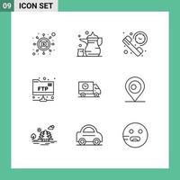 Set of 9 Vector Outlines on Grid for buy folder religion account summary Editable Vector Design Elements