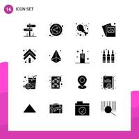 16 Universal Solid Glyphs Set for Web and Mobile Applications arrows photo share image turkey Editable Vector Design Elements