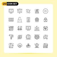 25 Creative Icons Modern Signs and Symbols of circle trophy study sport direction Editable Vector Design Elements