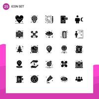 25 Creative Icons Modern Signs and Symbols of body love chat heart chat bubble mobile Editable Vector Design Elements