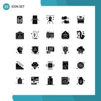 25 iconos creativos signos y símbolos modernos de arquitectura de prueba de escritorio pruebas de dibujo elementos de diseño vectorial editables vector