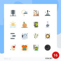 conjunto de 16 iconos de interfaz de usuario modernos signos de símbolos para búsqueda profunda propiedad de la escuela escaleras paquete editable de elementos de diseño de vectores creativos