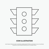 Light Traffic signal Navigation rule Line Icon Vector