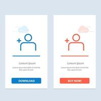 Discover People Instagram Sets  Blue and Red Download and Buy Now web Widget Card Template vector